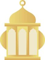 Dome with Rectangle Circle Gold Gradient Islamic Lantern Element for Ramadan Arabic Hanging Oil Lamp Lights vector