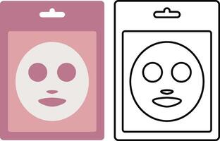 Collection of Face Mask Packaging Icon for Beauty Products with Solid Outline Color vector