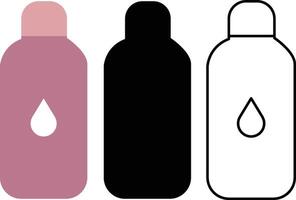 Collection of Micellar Water Packaging Icon for Beauty Products with Solid Outline Color vector