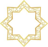 Gold Gradient Minimalist Islamic Geometric Islamic Pattern Star Frame for Ramadan and Eid Events vector