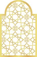 Circle with Rectangle Gold Gradient with Islamic Pattern Oriental Style Islamic Frame Arches with Modern Boho Mosque Dome for Door vector