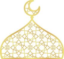 Big Red Mosque Domes with Crescent Moons with Gold Gradient Islamic Pattern vector