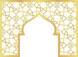 Dome with Rectangle Gold Gradient with Islamic Pattern Oriental Style Islamic Frame Arches with Modern Boho Mosque Dome for Header vector