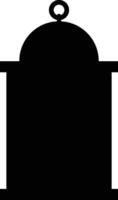 Circle with Rectangle Black Silhouette Islamic Lantern Element for Ramadan Arabic Hanging Oil Lamp Lights vector