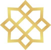 Cross Square Gold Gradient Minimalist Islamic Geometric Pattern Star Frame for Ramadan and Eid Events vector
