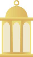 Circle with Rectangle Gold Gradient Islamic Lantern Element for Ramadan Arabic Hanging Oil Lamp Lights vector