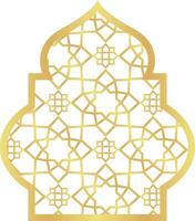 Dome with Rectangle Circle Gold Gradient with Islamic Pattern Oriental Style Islamic Frame Arches with Modern Boho Mosque Dome for Door vector