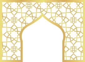 Dome Joined Rectangle Gold Gradient with Islamic Pattern Oriental Style Islamic Frame Arches with Modern Boho Mosque Dome for Header vector