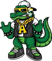 Gator Swag The Rapper Mascot with Style vector