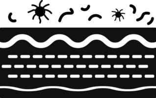Bacteria on Skin Silhouette Minimalist Illustration, Microbial Flora on Dermis Structure vector