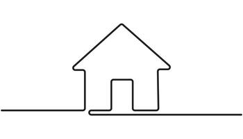 Continuous thin line home illustration vector