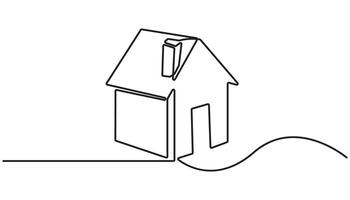 Home Sweet Home Continuous Line Icon, home continuous one line drawing vector