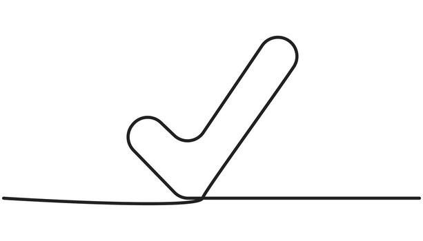 check mark continuous one line drawing vector
