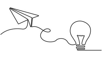 Light Bulb, Creativity, Aspirations Continuous Line Icon vector