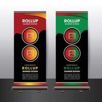 Professional business rollup banner design template idea vector