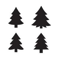 Silhouettes of Evergreen Trees in Various Shapes vector