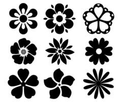Flower silhouette geometric simple shapes flat design illustration vector