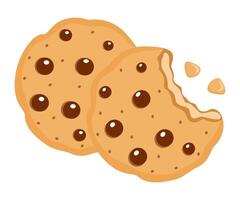Cookie drawing colorful biscuit flat design isolated illustration vector