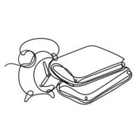 doodle continuous line drawing of a clock and a book vector