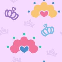 adorable crown seamless pattern background vector