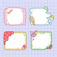 note pad design frame of cookies and ice cream hand drawn vector