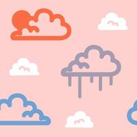 hand drawn clouds weather seamless pattern vector