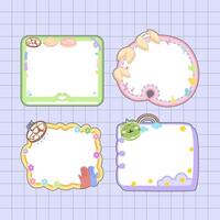 adorable hand drawn cookies notepad design frame vector