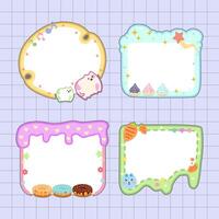 colorful sticky note frame design for bullet and reminder journal vector