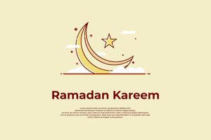 Ramadhan greetings with the concept of crescent moon icon vector