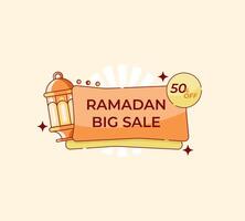 Big Ramadan sales template with flat design style and can be used for business purposes vector