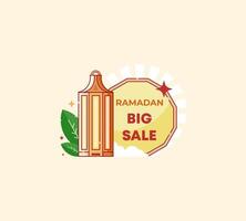 Ramadan big sale template with lantern lamp icon and using flat design style vector