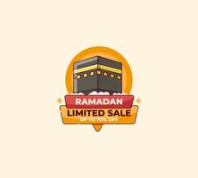 Ramadan sales template with the Kaaba concept and can be used for business purposes vector