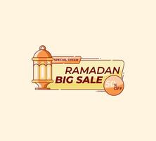 big ramadan sale template with lantern lamp concept vector