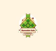 Ramadan sales template with a ketupat icon concept and can be used for business purposes vector