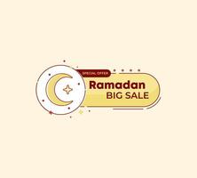 Ramadan sales with a crescent moon concept and using a flat style vector
