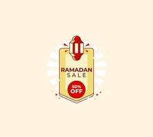 Ramadan sales template with flat design style vector