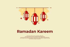 Ramadhan greetings with a lantern icon concept vector