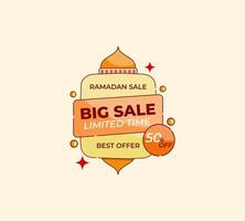 Ramadan sales template with a mosque concept and Islamic decorations and can be used for business purposes vector