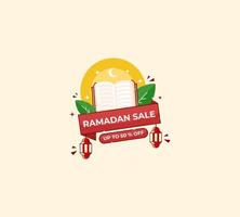 Ramadan sales template with a holy book concept and can be used for business purposes vector