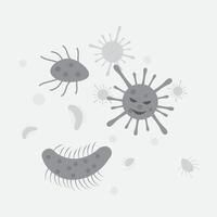 Air pollution cartoon . atmospheric aerosol particles or particulate matter. size comparison PM10 and PM2.5 vector