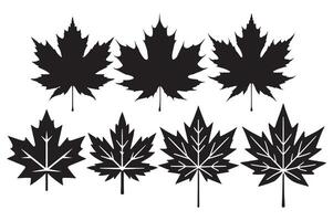 maple leaf silhouette art style with background vector