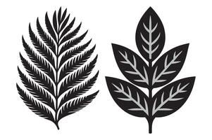 Dark and stylish leaf silhouette, perfect for modern artistic compositions. vector