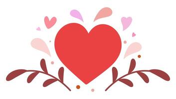 Heart with flowers icon isolated on white background. vector