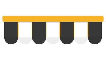 Flat icon of awning on cafe isolated on white background. vector