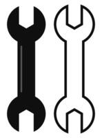 Set of wrench flat icons isolated on white background. vector