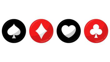 Playing card symbols flat icon isolated on white background. vector