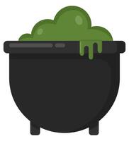 Cauldron in flat design isolated on white background. vector