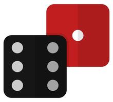 Dices flat icon isolated on white background. vector