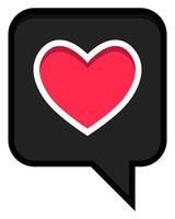 Red heart in conversation bubble isolated on white background. vector