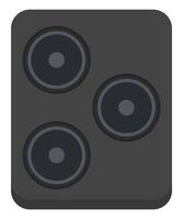 Three lens camera flat icon isolated on white background. vector